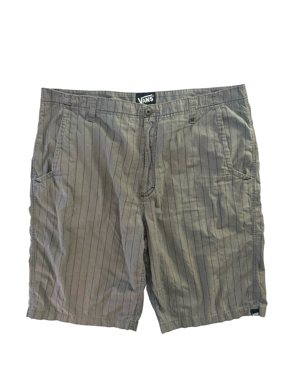Vans Men's 38 Olive Gray Plaid Shorts Y2K Skate Surf Skater 100% Cotton Retro